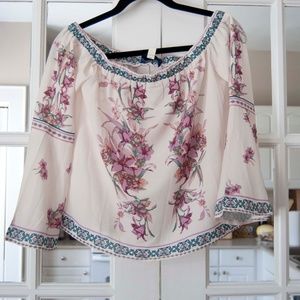 Blue Rain Long Sleeve Off the Shoulder Blouse XS